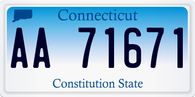 CT license plate AA71671