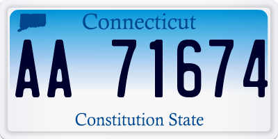 CT license plate AA71674