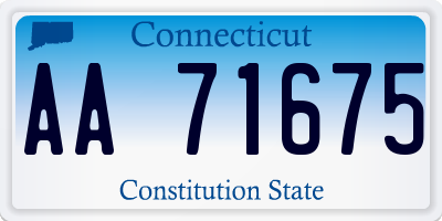 CT license plate AA71675