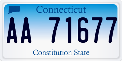 CT license plate AA71677