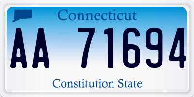 CT license plate AA71694