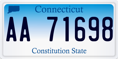 CT license plate AA71698