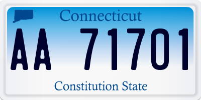 CT license plate AA71701