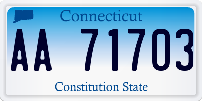 CT license plate AA71703