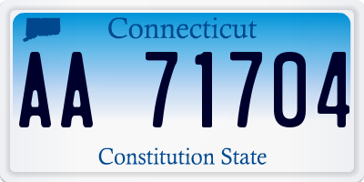 CT license plate AA71704