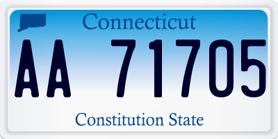 CT license plate AA71705