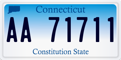 CT license plate AA71711