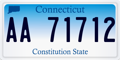 CT license plate AA71712