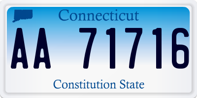 CT license plate AA71716