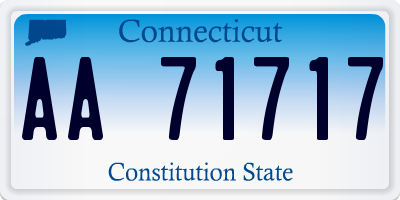 CT license plate AA71717