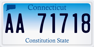 CT license plate AA71718