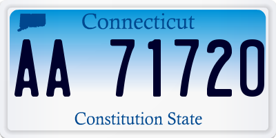 CT license plate AA71720