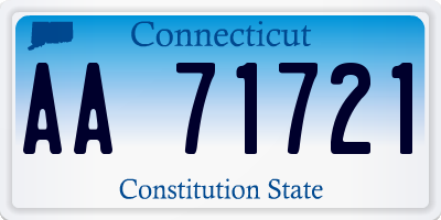 CT license plate AA71721