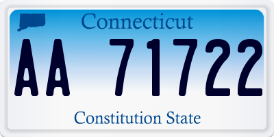 CT license plate AA71722