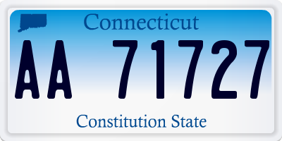 CT license plate AA71727