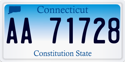 CT license plate AA71728