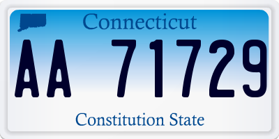 CT license plate AA71729