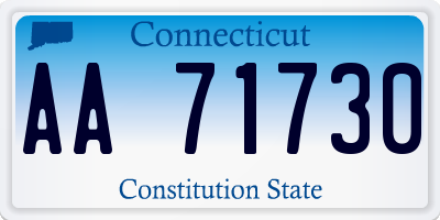 CT license plate AA71730