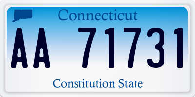 CT license plate AA71731