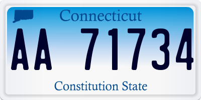 CT license plate AA71734