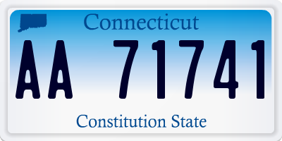 CT license plate AA71741