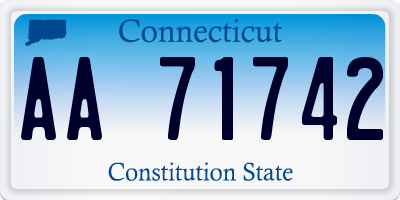 CT license plate AA71742