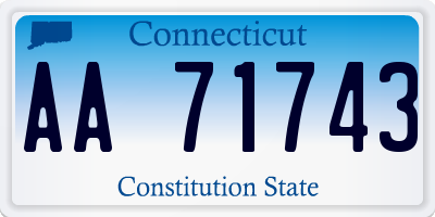 CT license plate AA71743