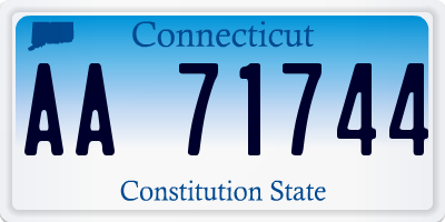 CT license plate AA71744