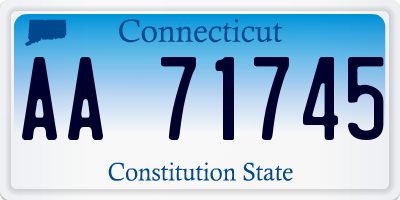 CT license plate AA71745