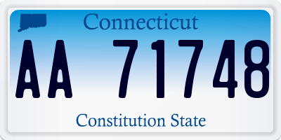 CT license plate AA71748