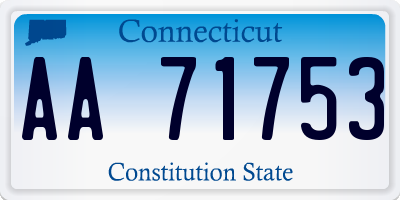 CT license plate AA71753