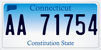 CT license plate AA71754