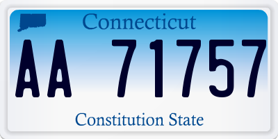 CT license plate AA71757