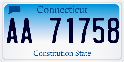 CT license plate AA71758