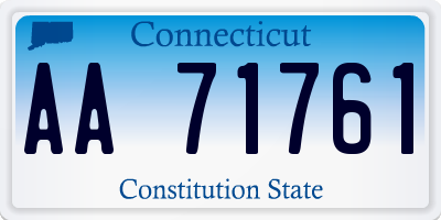 CT license plate AA71761