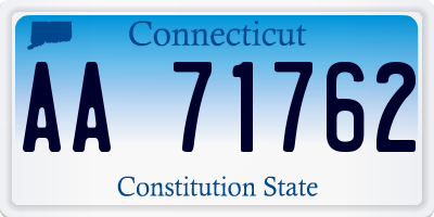 CT license plate AA71762