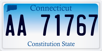 CT license plate AA71767