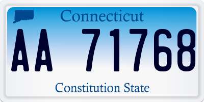 CT license plate AA71768