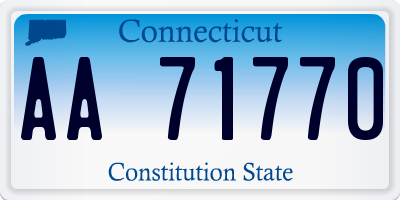 CT license plate AA71770