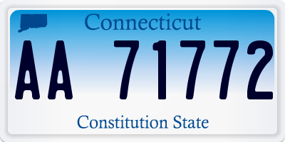 CT license plate AA71772