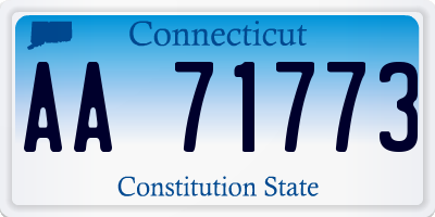 CT license plate AA71773