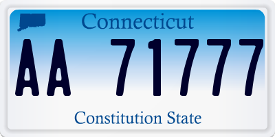 CT license plate AA71777