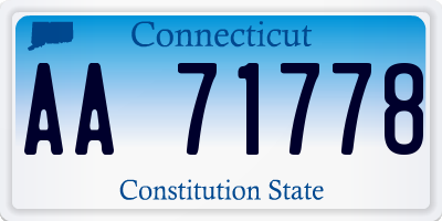 CT license plate AA71778