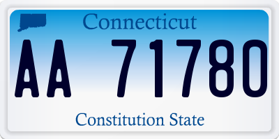 CT license plate AA71780