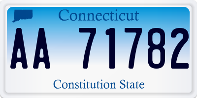 CT license plate AA71782