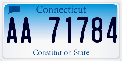 CT license plate AA71784