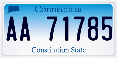 CT license plate AA71785