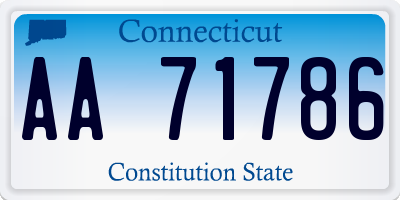 CT license plate AA71786