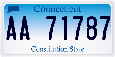 CT license plate AA71787