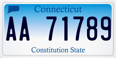 CT license plate AA71789